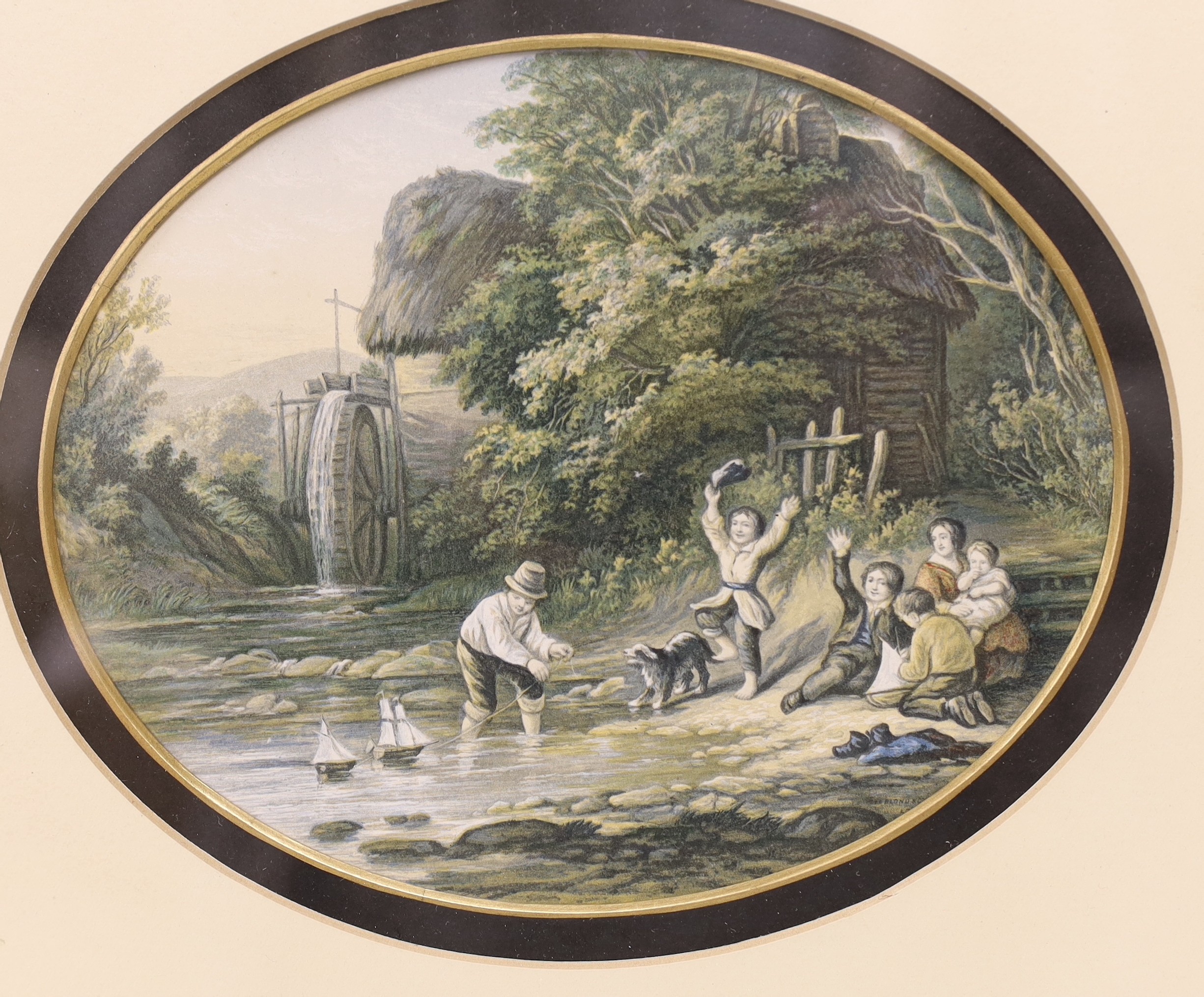 A group of assorted colour prints including shooting and coaching scenes, a Morden map of East Riding, Yorkshire, a reprint road map and eight oval prints after Baxter